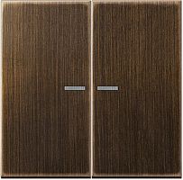 Лицевая панель Jung LS990 metal для 2-кл. выключателя с подсветкой античная латунь картинка